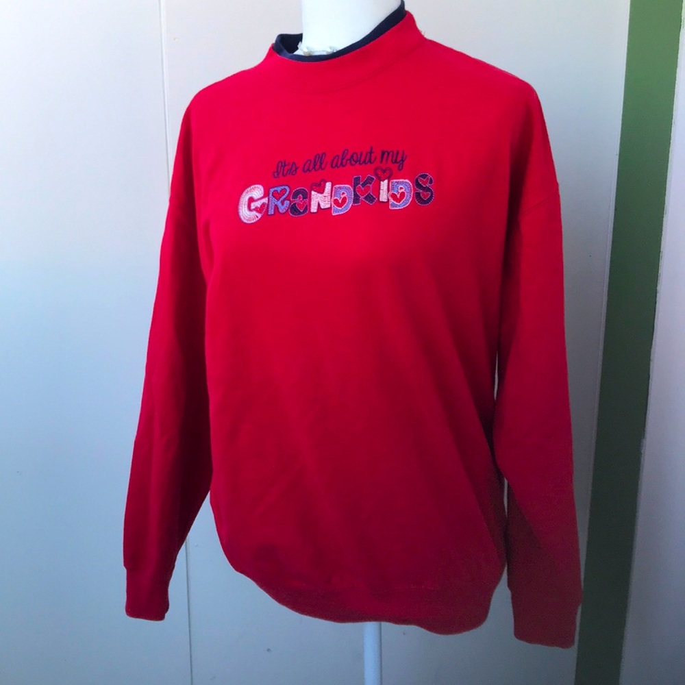 Vintage 90s Red Grandma Sweatshirt